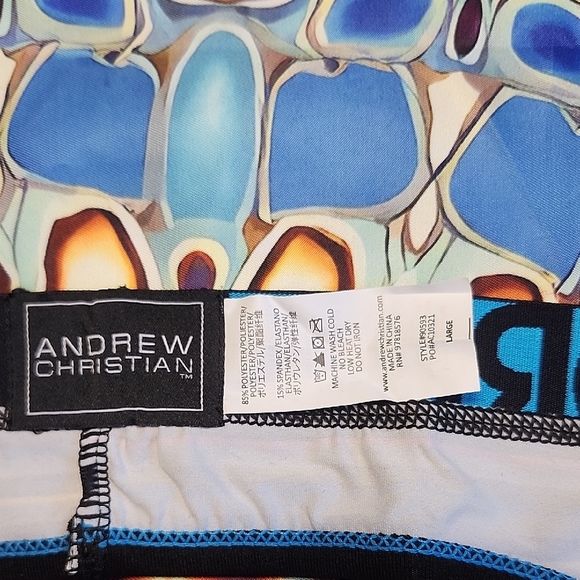 90593 Andrew Christian Prism Air Jock W/ Almost Naked Multicolor Striped - Picture 5 of 7